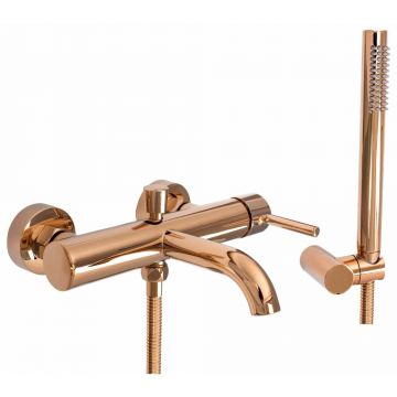 Baterie monocomanda pentru cada rose gold Rea Lungo
