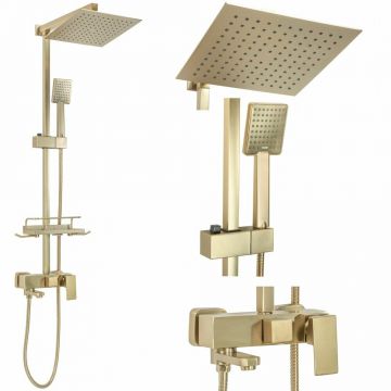 Coloana de dus cu baterie monocomanda auriu periat Rea Jack