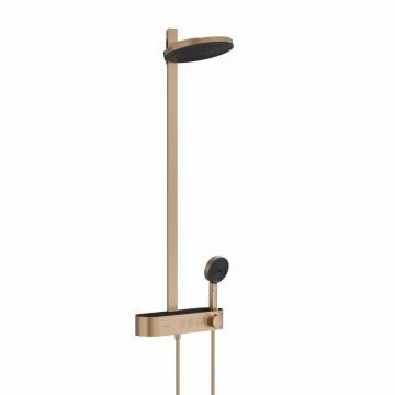 Coloana de dus cu baterie termostatata Hansgrohe Pulsify S 260 2 jeturi bronz periat