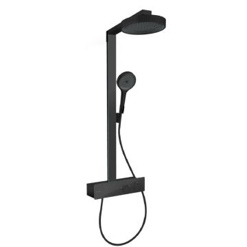 Coloana de dus cu baterie termostatata negru mat Hansgrohe Rainfinity 350 Eco SHP
