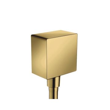 Cot conector dus Hansgrohe FixFit Square auriu lucios