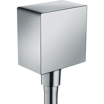Cot conector dus Hansgrohe FixFit Square crom lucios