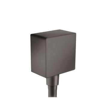 Cot conector dus Hansgrohe FixFit Square negru - crom periat