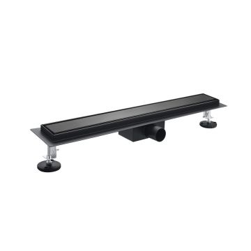 Set rigola dus cu capac scurgere negru mat Rune Alvis 90 cm