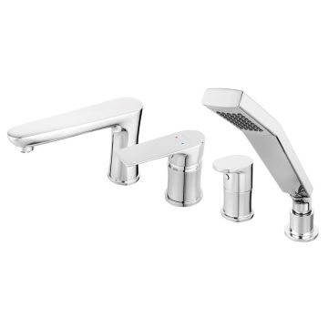 Baterie cada - dus cu 4 piese Ferro Square crom