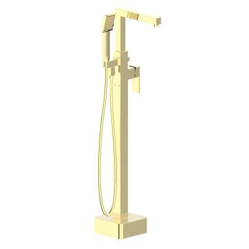 Baterie cada - dus freestanding Inter Ceramic auriu lucios cu set de dus