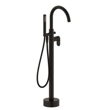 Baterie cada - dus freestanding Inter Ceramic finisaj negru cu set de dus