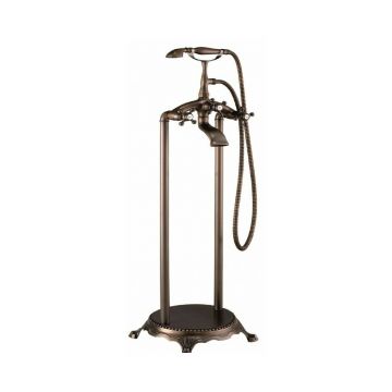 Baterie cada - dus freestanding Inter Ceramic retro bronz periat cu set de dus