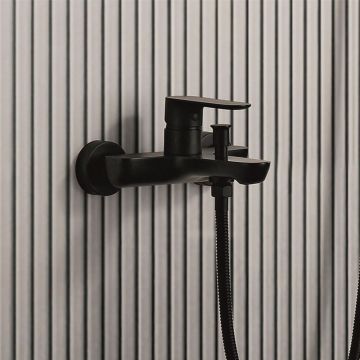 Baterie cada-dus Inter Ceramic Elinor monocomanda negru finisaj mat
