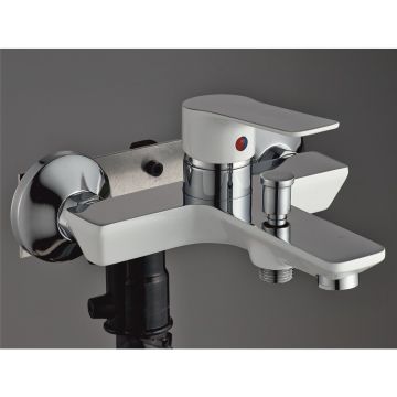 Baterie cada-dus Inter Ceramic Hana monocomanda crom lucios-alb mat