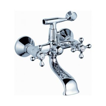 Baterie cada-dus Inter Ceramic Retro dubla comanda crom finisaj lucios cu set de dus