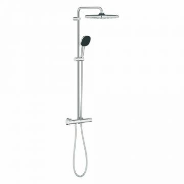 Coloana de dus cu baterie termostatata Grohe Vitalio Start Cube 250 crom lucios