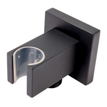 Cot conector patrat FDesign Inula cu suport dus negru mat
