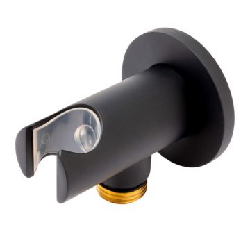 Cot conector rotund FDesign Inula cu suport dus negru mat