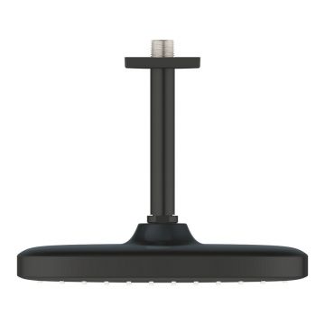 Palarie si brat de dus negru mat Grohe Tempesta 250 Cube patrata montaj tavan