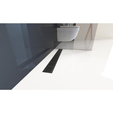 Set rigola dus cu capac negru mat Alca APZ10BLACK Simple 65 cm