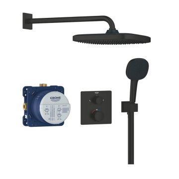 Sistem de dus incastrat Grohe Precision cu palarie patrata Vitalio Comfort 250 negru mat
