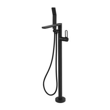 Baterie cada - dus freestanding FDesign Zaffiro finisaj negru cu set de dus