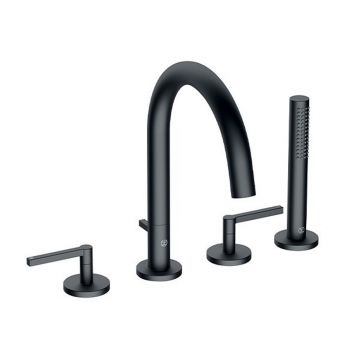 Baterie cada - dus Kludi Nova Fonte Puristic cu 4 piese negru mat