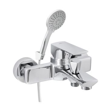 Baterie cada-dus Rubineta Modena monocomanda crom lucios cu set de dus para 5 functii