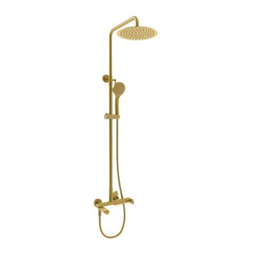 Coloana de dus cu baterie monocomanda Rubineta Olo+Ultra finisaj auriu mat