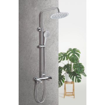 Coloana de dus cu baterie monocomanda Rubineta Olo+Ultra finisaj crom lucios