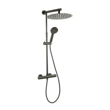 Coloana de dus cu baterie termostatata Ferro Trevi finisaj gri Gun Metal mat