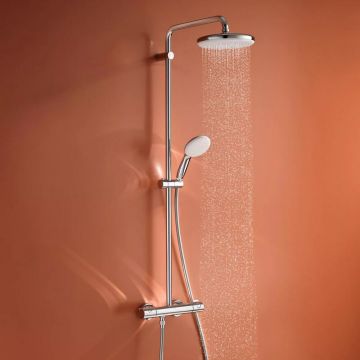 Coloana de dus cu baterie termostatata Grohe Tempesta 210 finisaj crom lucios