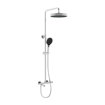 Coloana de dus cu baterie termostatata Rubineta Rainfall CosyThermo finisaj crom lucios