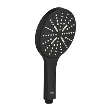 Para de dus Grohe Rainshower 130 SmartActive negru mat 3 tipuri de jet