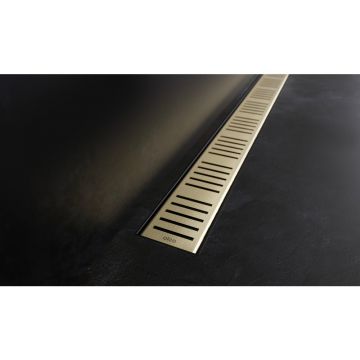 Set rigola cu capac auriu periat Alca APZ10BLACK-BRASS 65 cm