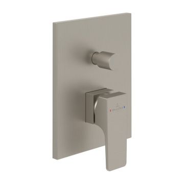 Baterie cada-dus incastrata Villeroy&Boch Architectura Square nichel periat fara corp ingropat