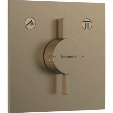 Baterie dus incastrata bronz periat Hansgrohe DuoTurn E 2 functii