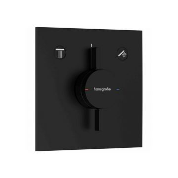 Baterie dus incastrata negru mat Hansgrohe DuoTurn E 2 functii