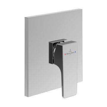 Baterie dus incastrata Villeroy&Boch Architectura Square crom lucios fara corp ingropat
