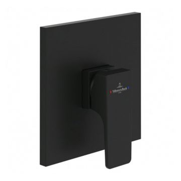 Baterie dus incastrata Villeroy&Boch Architectura Square negru mat fara corp ingropat