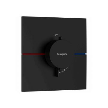 Baterie dus termostatata incastrata negru mat Hansgrohe ShowerSelect Comfort E