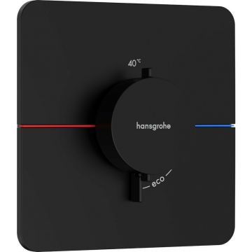 Baterie dus termostatata incastrata negru mat Hansgrohe ShowerSelect Comfort Q