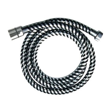 Furtun de dus Invena 150 cm crom - negru lucios