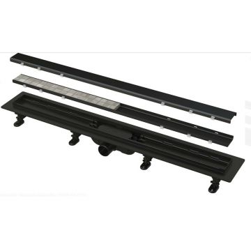 Set rigola pentru dus cu capac Alca APZ19 Black Simple 55 cm