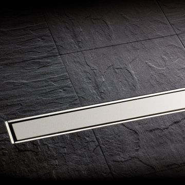 Set rigola pentru dus plus capac Kessel Linearis Compact 85 cm inox cu sita de par si clapeta multistop