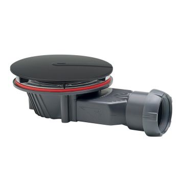 Sifon pentru cadita de dus Wirquin Slim+ cu capac negru mat