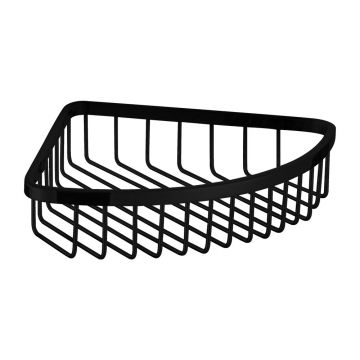 Etajera dus de colt negru mat Omnires Uni 20 cm
