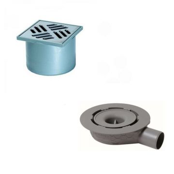 Set rigola pentru dus Kessel System 125 super slim cu capac inox
