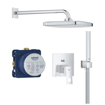 Sistem de dus incastrat Grohe Eurocube cu palarie Tempesta Cube 250, crom
