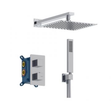 Sistem de dus incastrat Sanycces Cubo termostatata - Culoare Crom