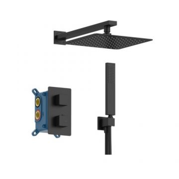 Sistem de dus incastrat Sanycces Cubo termostatata - Culoare Negru