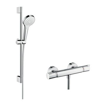 Baterie de dus termostatata Hansgrohe Croma Select S cu set de dus