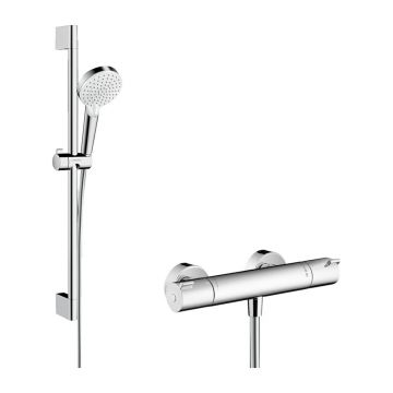 Baterie de dus termostatata Hansgrohe Crometta Vario cu set de dus crom lucios
