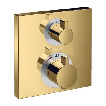 Baterie dus termostatata Hansgrohe Ecostat Square doua functii auriu lucios